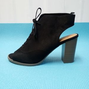 Gap Open Toe Ankle Boots Peep Toe Black Size 9